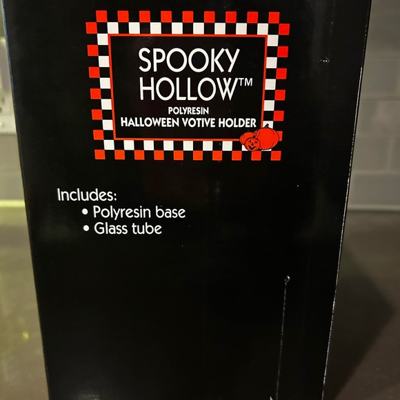 90s NIB Spooky Hollow Votive Candle Holder. Resin Figurine w/ Glass Tube - Picture 5 of 5